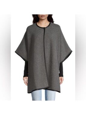Sophia Cashmere Italian Leather Trim Cape Magnetic Sleeves 1195.00 Msrp NO BELT
